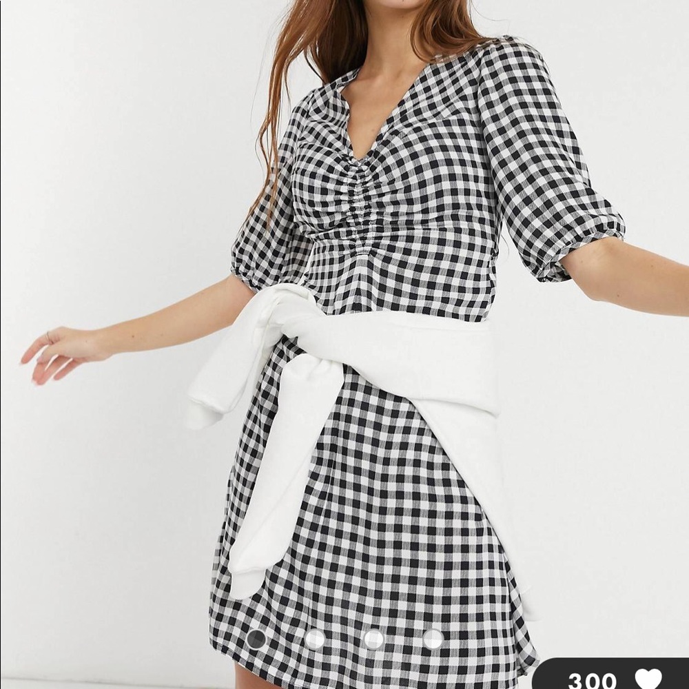 NWT New Look black gingham mini dress
